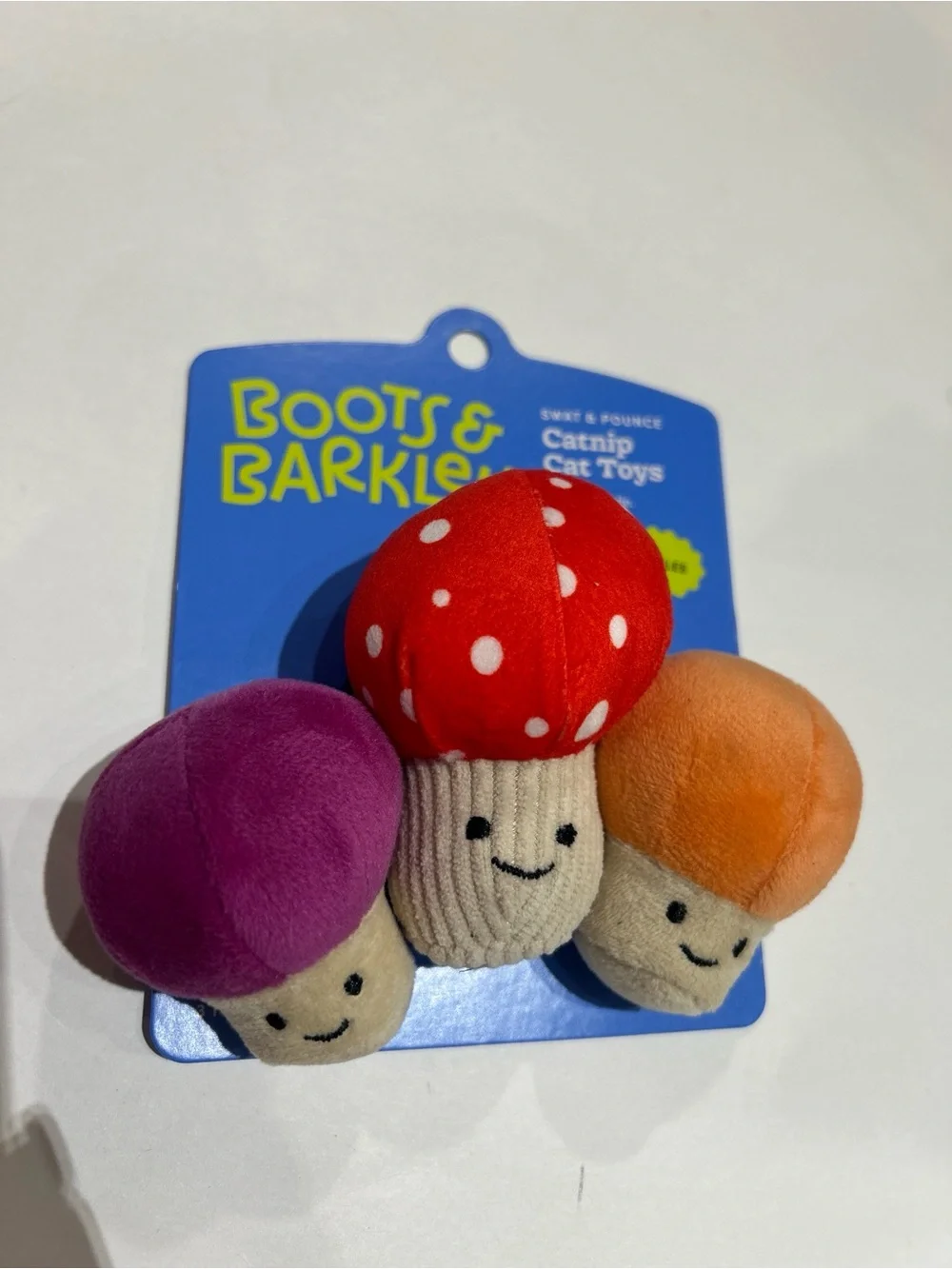 Boots & Barkley Sweet & Bouncy Catnip Cat Toys – Mushroom Trio (3 Count) nwt
